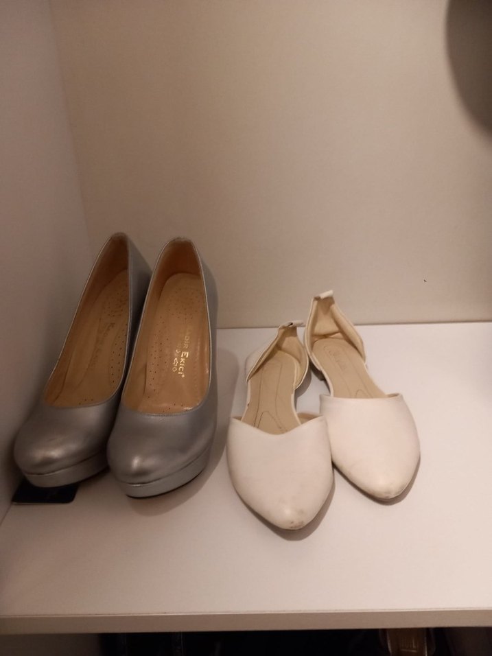 Beyaz Kadın Topuklu Stiletto - Minimalist Tasarım ve babet - Görsel 2