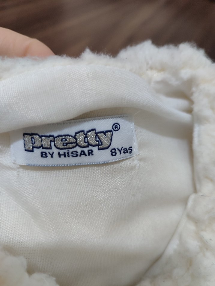 Kız Çocuk Beyaz Kürk Detaylı Bolero - Görsel 5