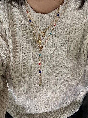 Accessorize gold renkli y kolye