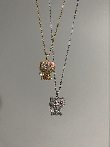 swarovski taşlı hello kitty kolye