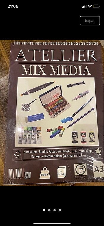 Atellier Mix Media Çizim Defteri