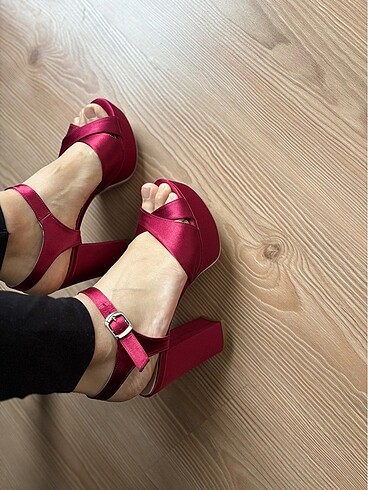 37 Beden bordo Renk Bordo platform topuklu ayakkabı
