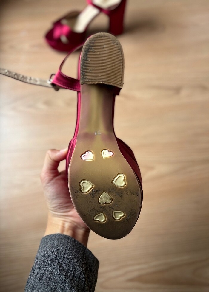 Bordo platform topuklu ayakkabı - Görsel 3