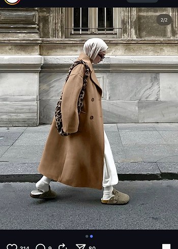 Lacivert Çift Düğmeli Uzun Kaban - Görsel 3