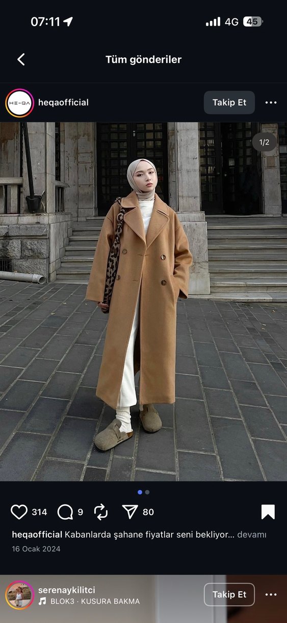 Lacivert Çift Düğmeli Uzun Kaban - Görsel 2