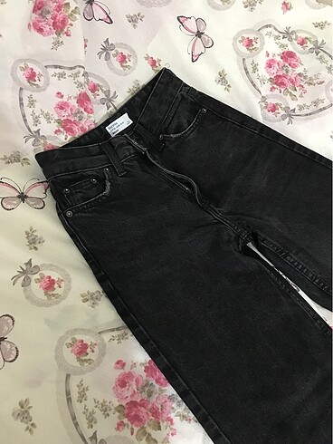 bershka siyah straight jean