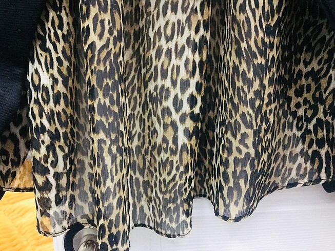 s Beden siyah Renk Leopar tülü blazer