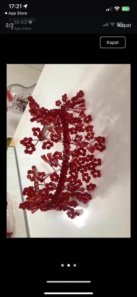 Kırmızı Boncuklu Saç Aksesuarı - Görsel 2