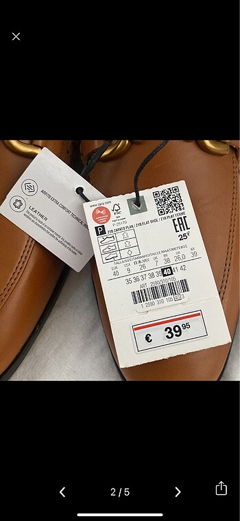 Zara Deri Loafer/Oxford Ayakkabı