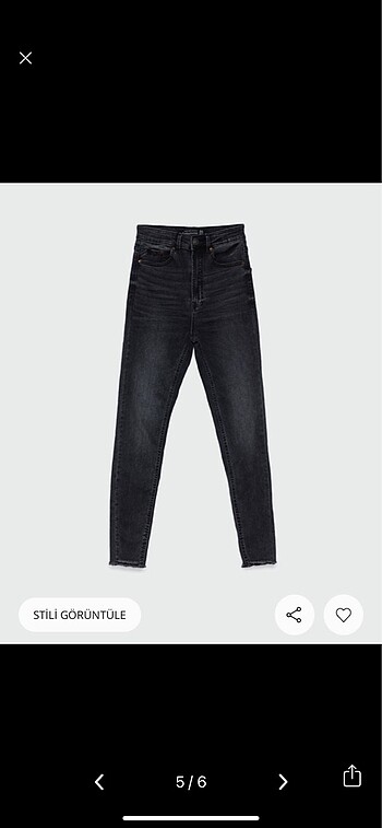 m Beden siyah Renk Ekstra Yüksek Bel Skinny Jean