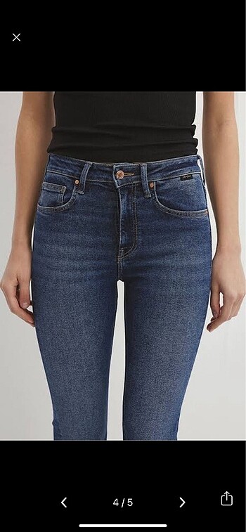 27 Beden lacivert Renk Mavi Maria Gold Shape Flare Jean 27/30