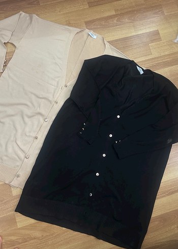 2 adet hırka siyah-bej kumaşı güzel
