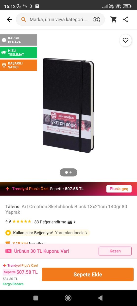 Siyah Sert Kapaklı Eskiz Defteri (yeni) - Görsel 5