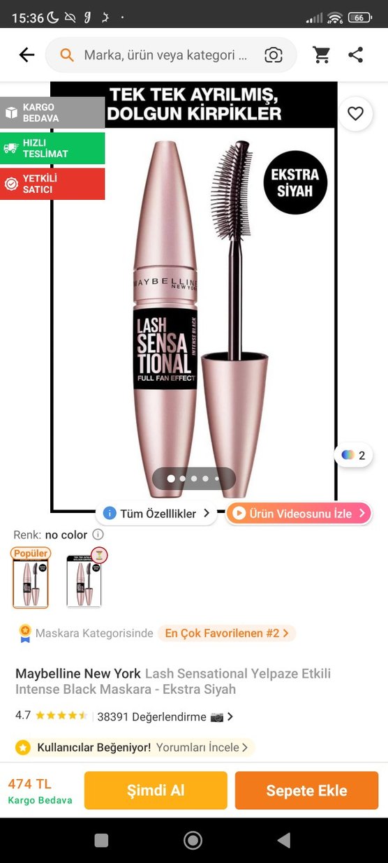 Maybelline Lash Sensational Maskara - Görsel 5