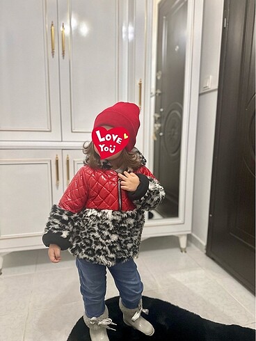 Leopar çocuk mont