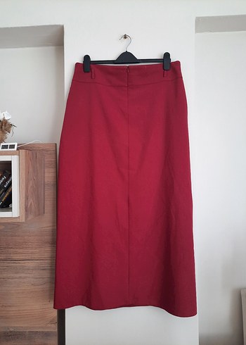 Diğer Bordo Midi Drapeli Kadın Etek