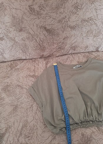 Diğer Kadın Bej Kısa Kollu Crop Top