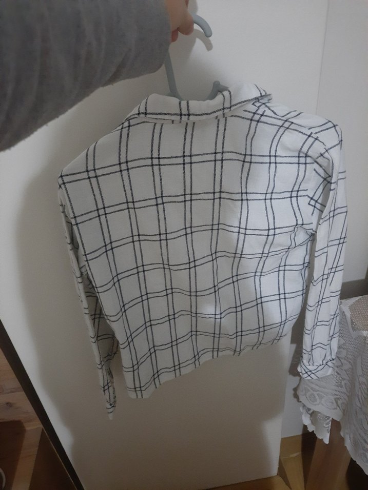 Gri Ekose Desenli Uzun Kollu Gömlek - Görsel 2