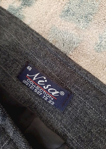 Gri Kadın Uzun Pilili Denim Etek - Görsel 2