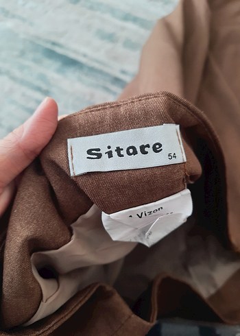 Dökümlü Kahverengi Midi Keten Etek - Görsel 3