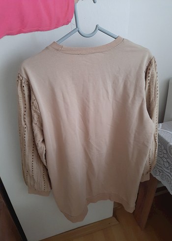 Bej Triko Kadın Sweatshirt - Görsel 2