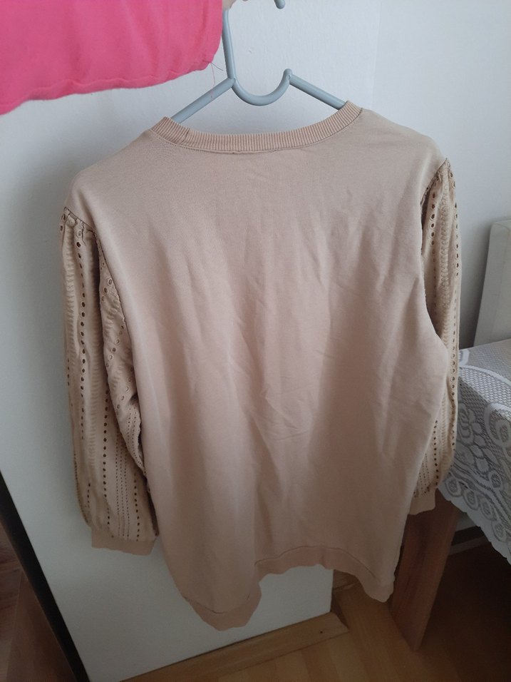 Bej Triko Kadın Sweatshirt - Görsel 2