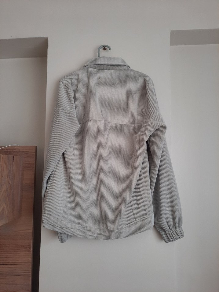 Gri Düğmeli Uzun Kollu Rahat erkek  Gömlek - Görsel 2