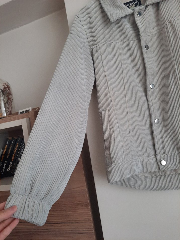 Gri Düğmeli Uzun Kollu Rahat erkek  Gömlek - Görsel 3