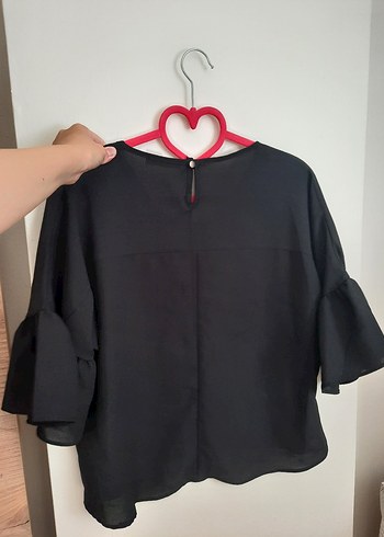 Dantel İşlemeli Siyah Uzun Kollu Bluz - Görsel 2