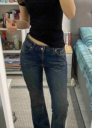 Straight trendyolmilla jeans düşük bel lacivert 34beden