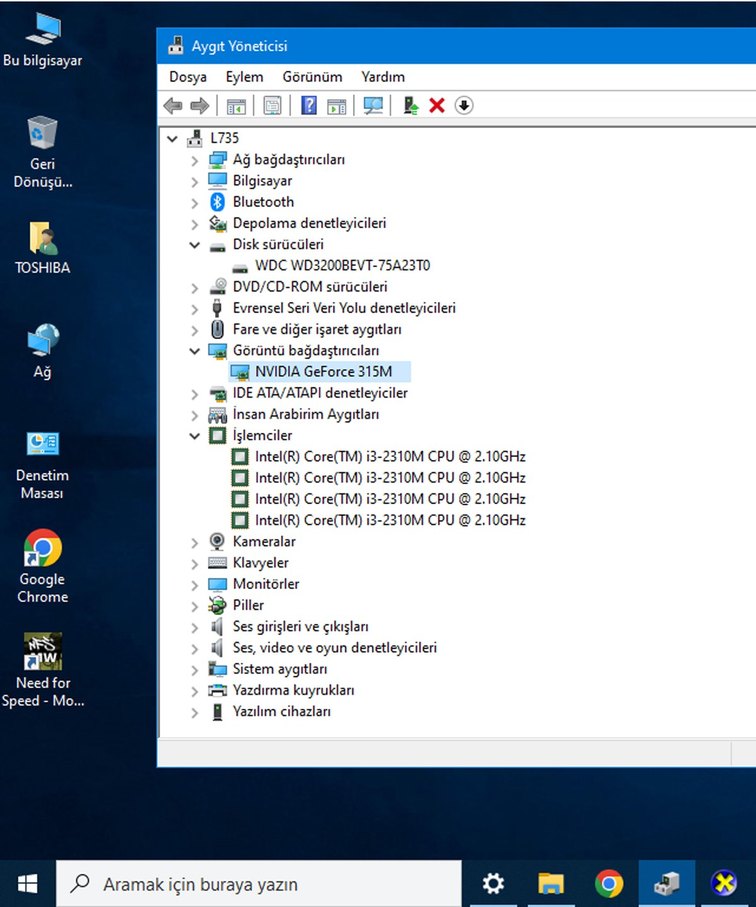 LAPTOP/TOSHIBA L735/Win 10/Kullanıma Hazır - Görsel 3