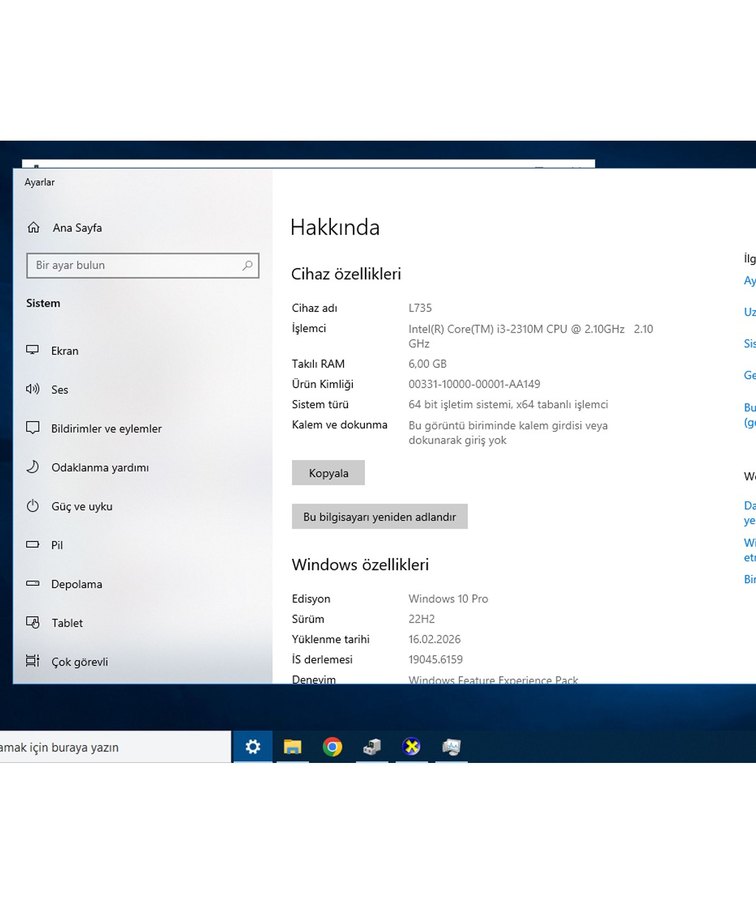 LAPTOP/TOSHIBA L735/Win 10/Kullanıma Hazır - Görsel 2
