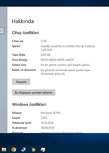LAPTOP/TOSHIBA L735/Win 10/Kullanıma Hazır - Görsel 8