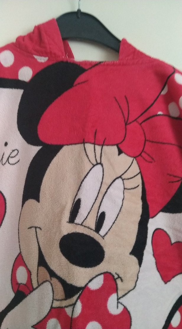 Kız Çocuk Minnie Baskılı Pembe Panço havlu - Görsel 4