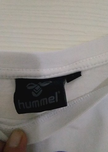 l Beden Beyaz Pamuklu Hummel Baskılı Kadın Tişört