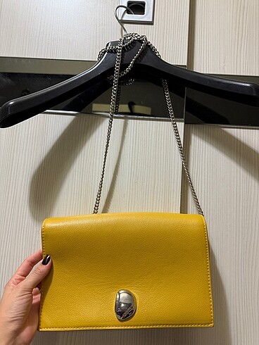 Zara sarı omuz çantası