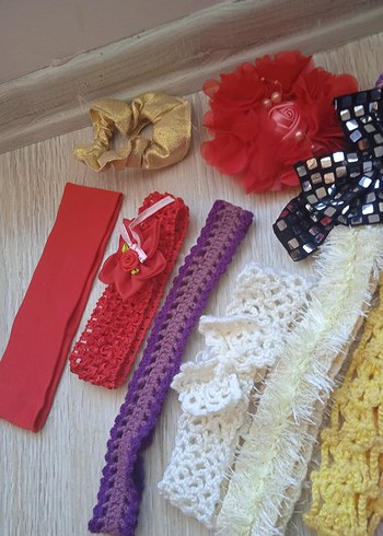 Renkli Nakışlı Dantel Çocuk Saç Aksesuarları - Görsel 2