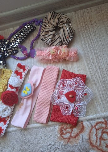 Renkli Nakışlı Dantel Çocuk Saç Aksesuarları - Görsel 4