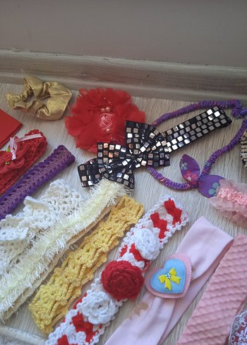 Renkli Nakışlı Dantel Çocuk Saç Aksesuarları - Görsel 6