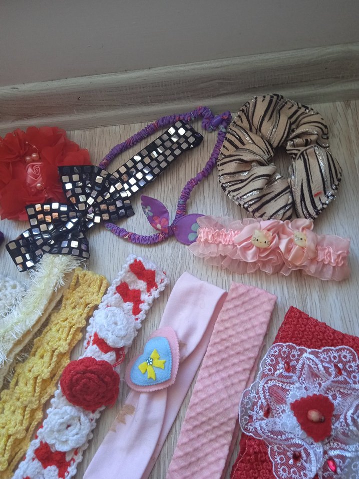 Renkli Nakışlı Dantel Çocuk Saç Aksesuarları - Görsel 5