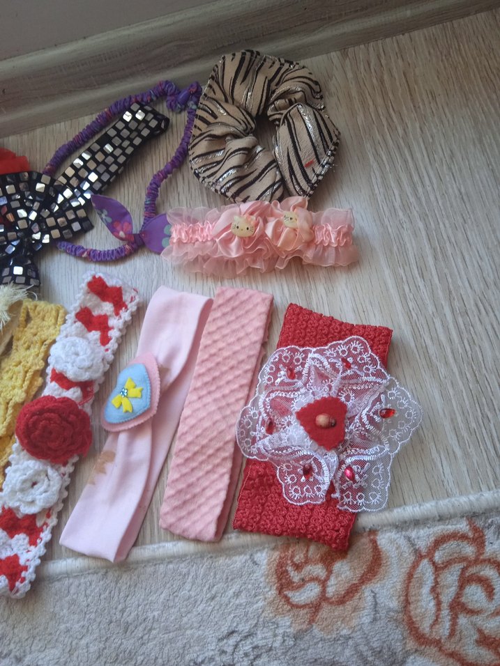 Renkli Nakışlı Dantel Çocuk Saç Aksesuarları - Görsel 4