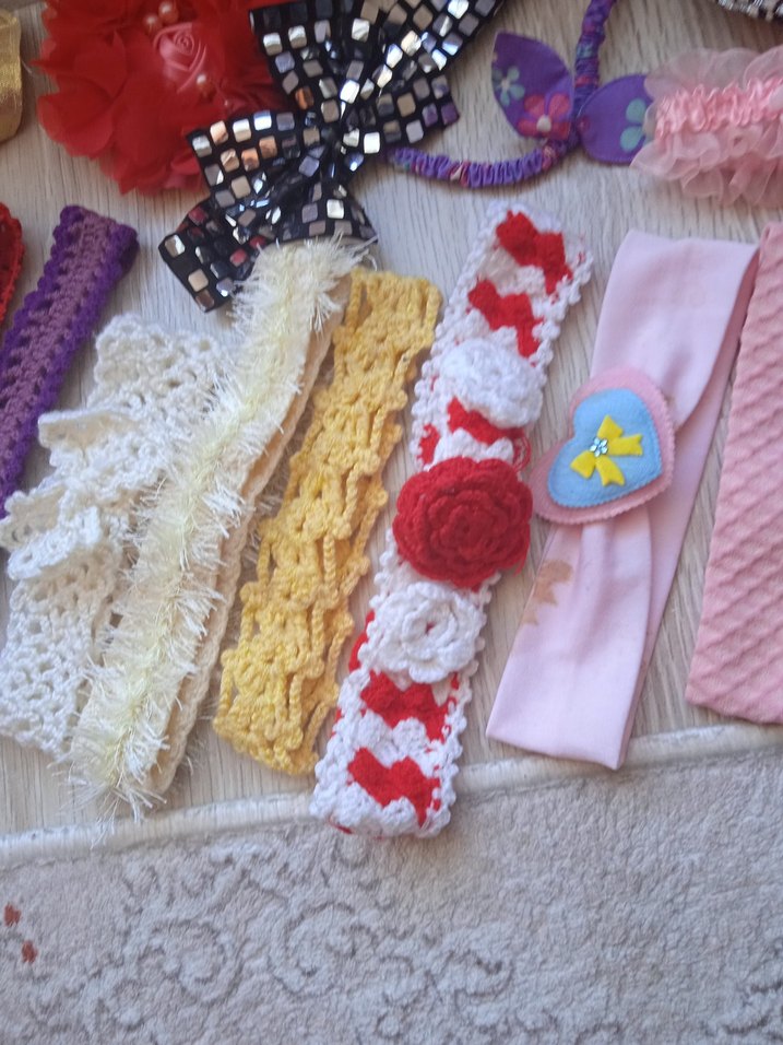 Renkli Nakışlı Dantel Çocuk Saç Aksesuarları - Görsel 3