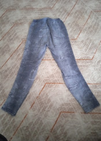 Kız Çocuk Baskılı Kot Tayt - Görsel 3