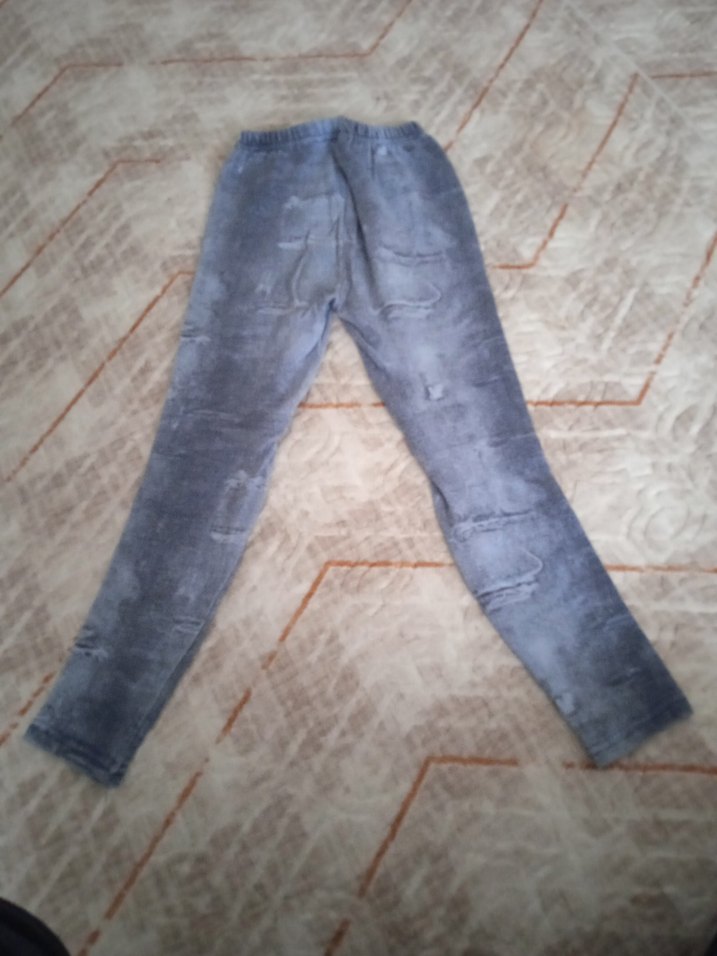 Kız Çocuk Baskılı Kot Tayt - Görsel 3