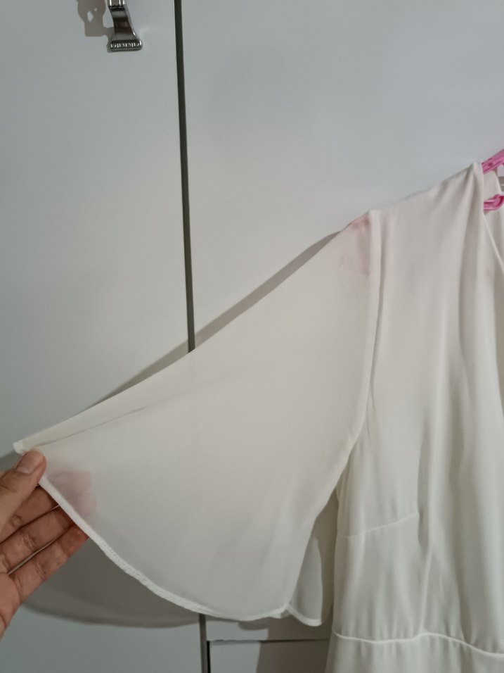 Drapeli Beyaz Mezuniyet Elbisesi - Görsel 4