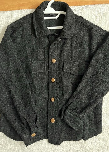 Düğmeli siyah Kadın Yün Ceket - Görsel 2