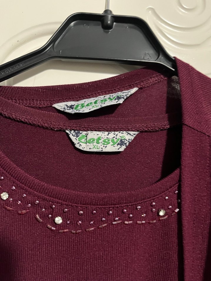 Bordo Salaş Hırka ve Kazak Takımı - Görsel 2