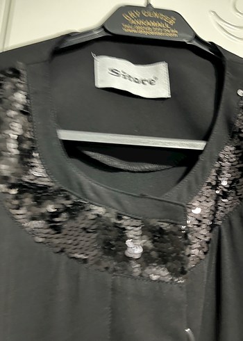 Siyah Uzun Kadın Elbise, Dökümlü, Uzun Kollu - Görsel 3