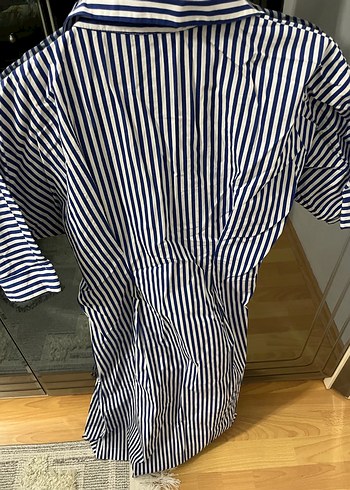 Mavi Çizgili Kısa Kollu Gömlek - Görsel 2