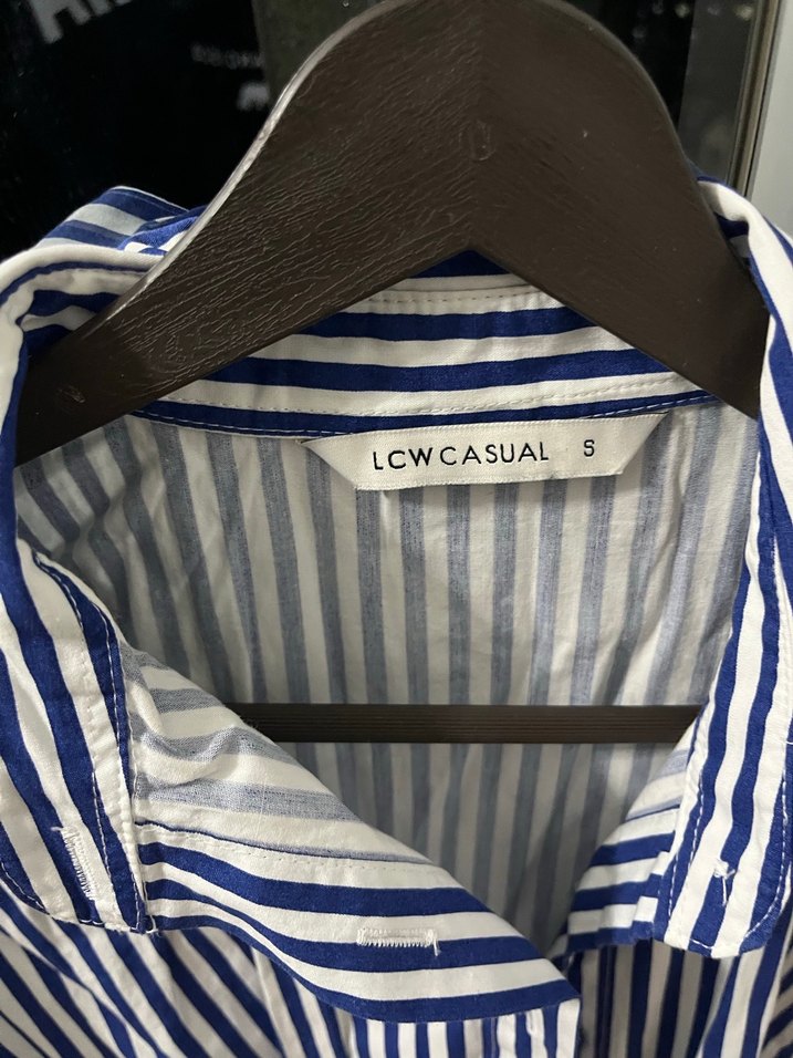 Mavi Çizgili Kısa Kollu Gömlek - Görsel 3